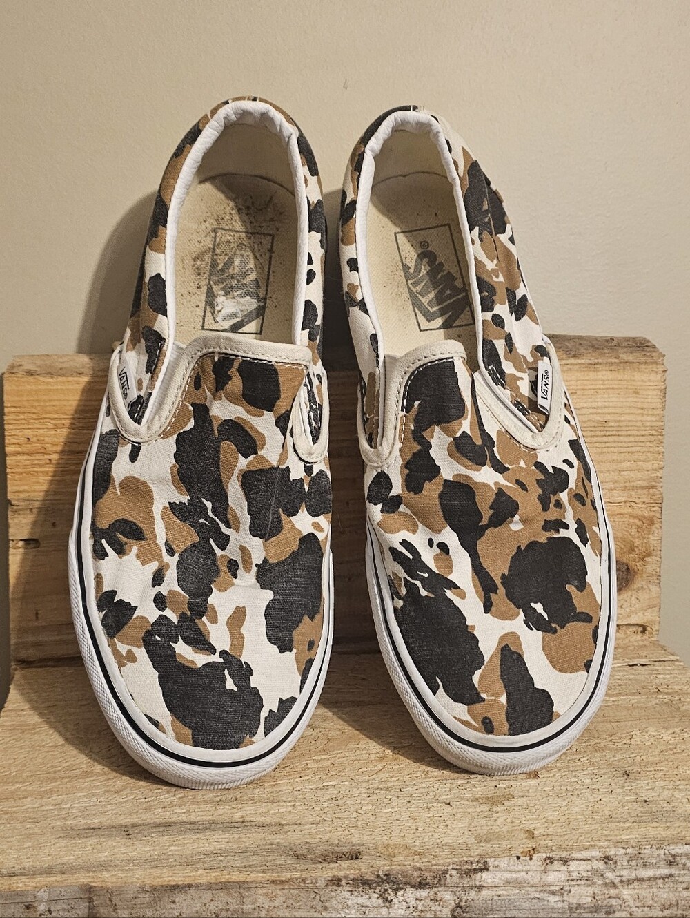 Vans Classic Slip-on Cow Print Shoes Men 6.5 Womens 8